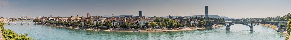 A panorama picture of the of Basel taken from the top of the Minster.