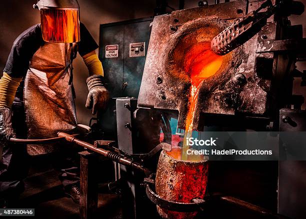 Liquid Molten Steel Industry Stock Photo - Download Image Now - Metal Ore, Melting, Molten