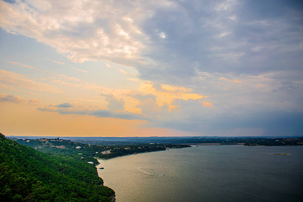istock Rain Moving over Lake Travis Sun turns to Showers 487383008