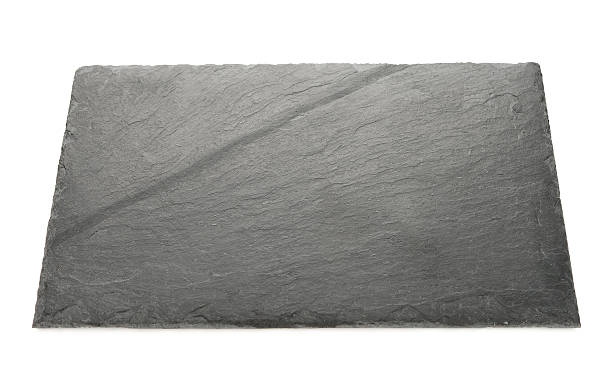 istock Plate made of natural black slate 487384224