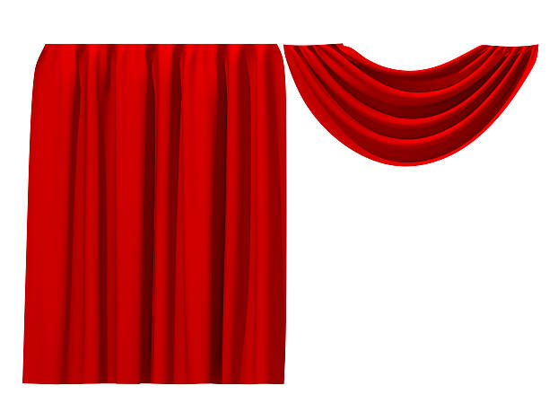 istock Abstract image curtains 3D illustration. basis and pelmet 487384324