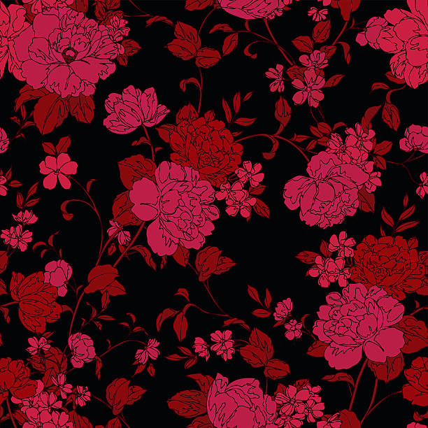 Seamless pattern with flowers rose - Illustration vector art illustration