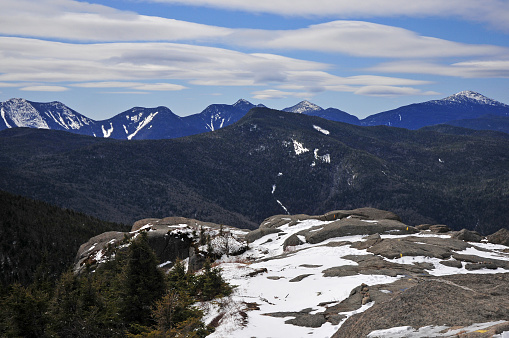 Snow covered mountains in the Adirondacks, near Lake Placid and Keene Valley, New York State