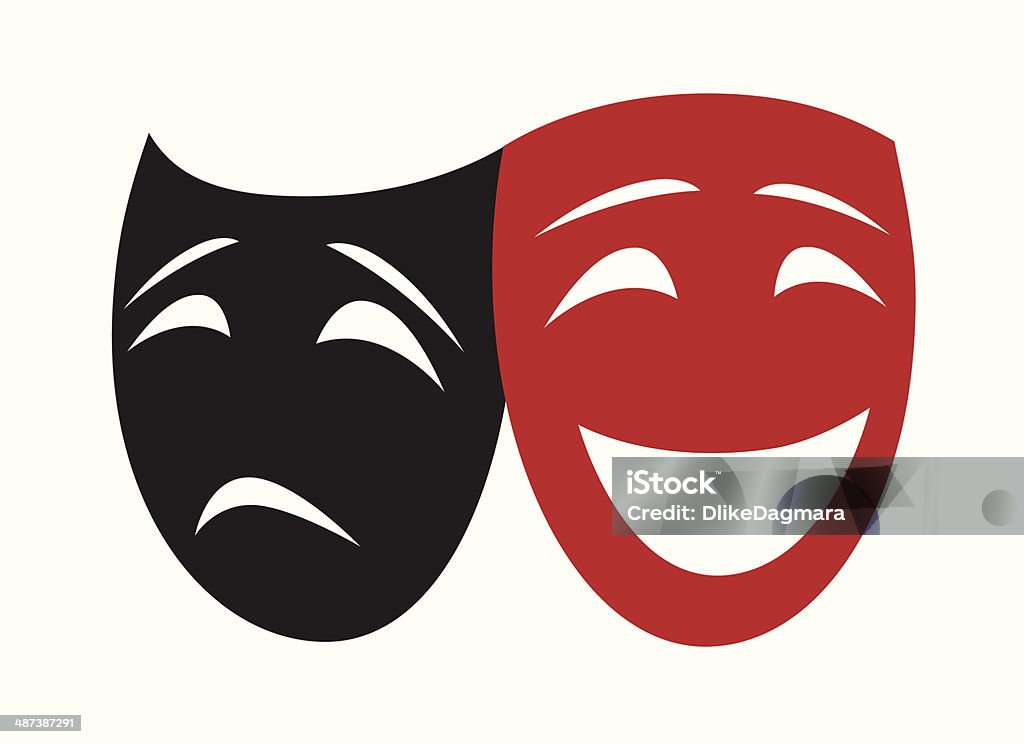 Theatrical Masks Symbolic Theatrical Masks isolated on white Mask - Disguise stock vector