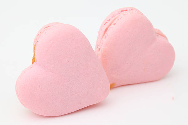 istock heart shaped French macaroons .Dessert 487387401