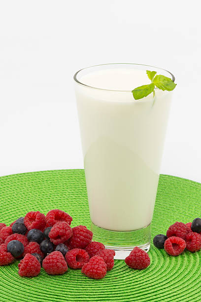 milk raspberry blueberry