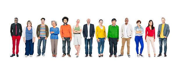 Group of Multiethnic Diverse Colorful People Group of Multiethnic Diverse Colorful People business casual fashion stock pictures, royalty-free photos & images