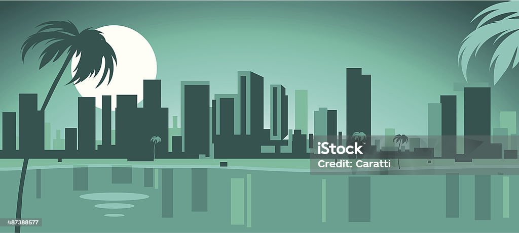 Skyline von Miami - Lizenzfrei Miami Vektorgrafik