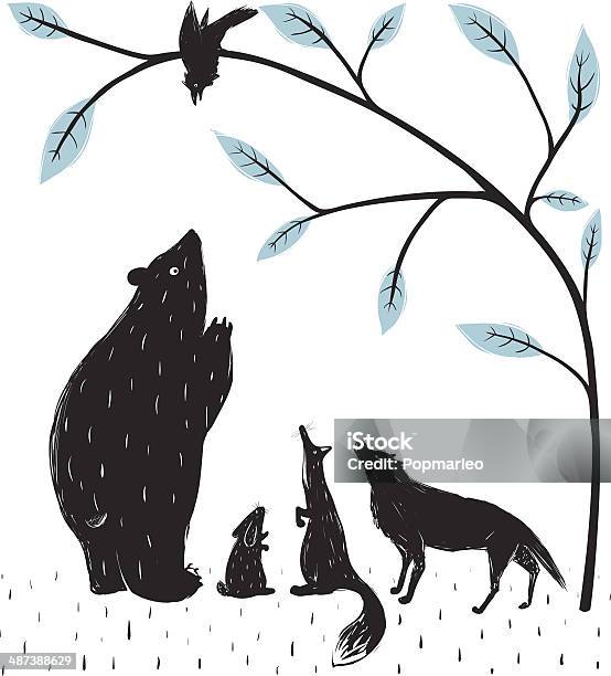 Forest Animals News Meeting Stock Illustration - Download Image Now - Woodland, Animal, Illustration