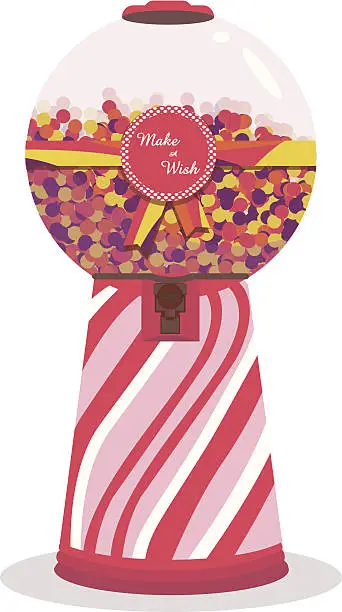 Vector illustration of Christmas giant candy machine