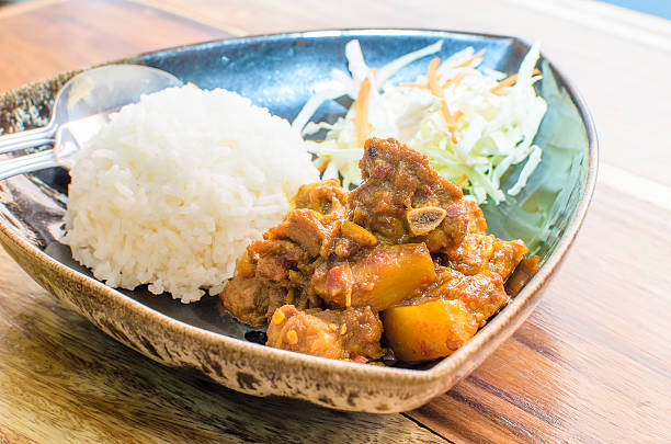 istock Thailand Northern Style Hang Lay Pork Curry with boiled rice 487389467