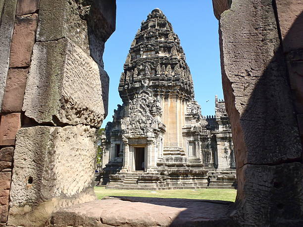 Temple on the Cambodian border stock photo