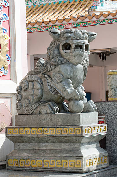 istock Lion China statue in thailand. 487390020