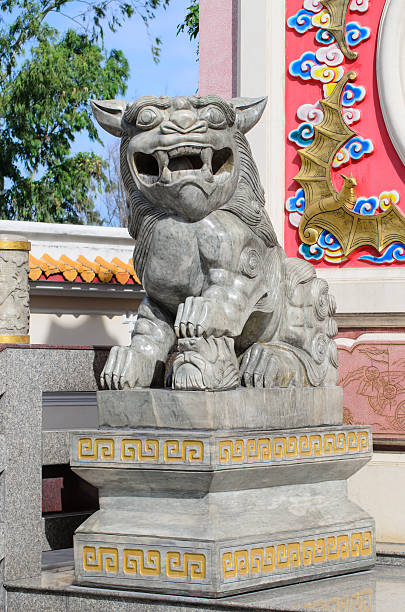 istock Lion China statue in thailand. 487390238