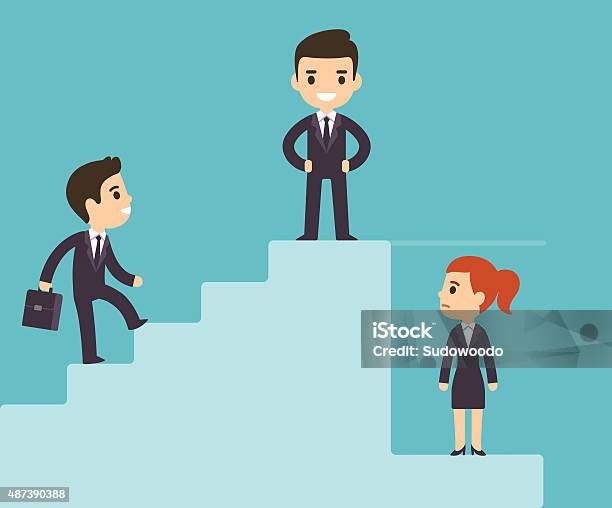 Corporate Ladder And Glass Ceiling Stock Illustration - Download Image Now - Ceiling, Glass - Material, Growth