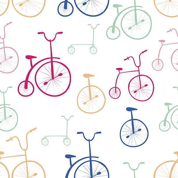 Seamless bicycles pattern. Bikes. Use for pattern fills, surface vector art illustration