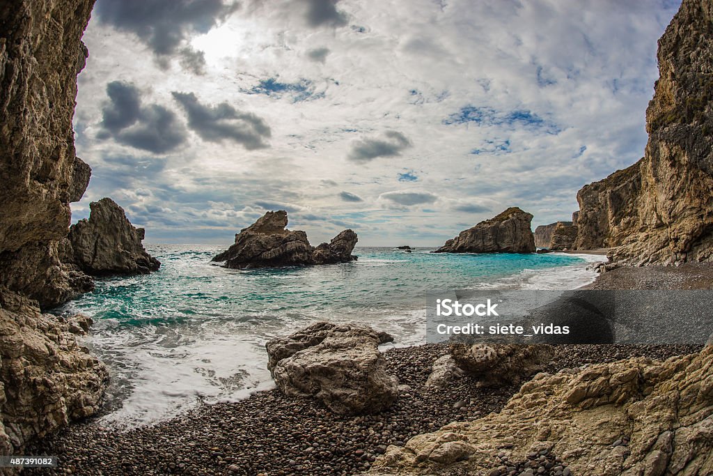 Scenic landscape with seaview, Kythira, Greece Scenic and beautiful landscape with seaview, Kythira, Greece 2015 Stock Photo