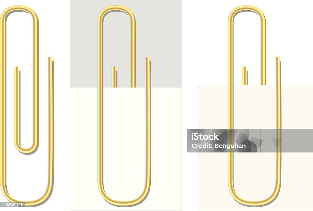 Paper Clip in gold color on White EPS 10 Gradient Mesh Vector of Paper Clip in gold color on White Attached stock vector
