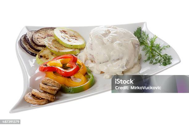 Fillet Steak Gorgonzola And Grilled Vegetables Stock Photo - Download Image Now - Beef, Brown, Cheese