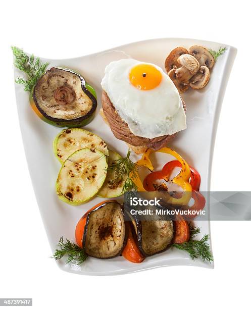 Steak With Egg Stock Photo - Download Image Now - Beef, Bread, Brown