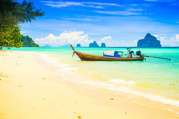istock Long tailed boat at Kradan island, Thailand 487392953