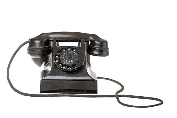 istock Old-fashioned black rotary telephone 487393615