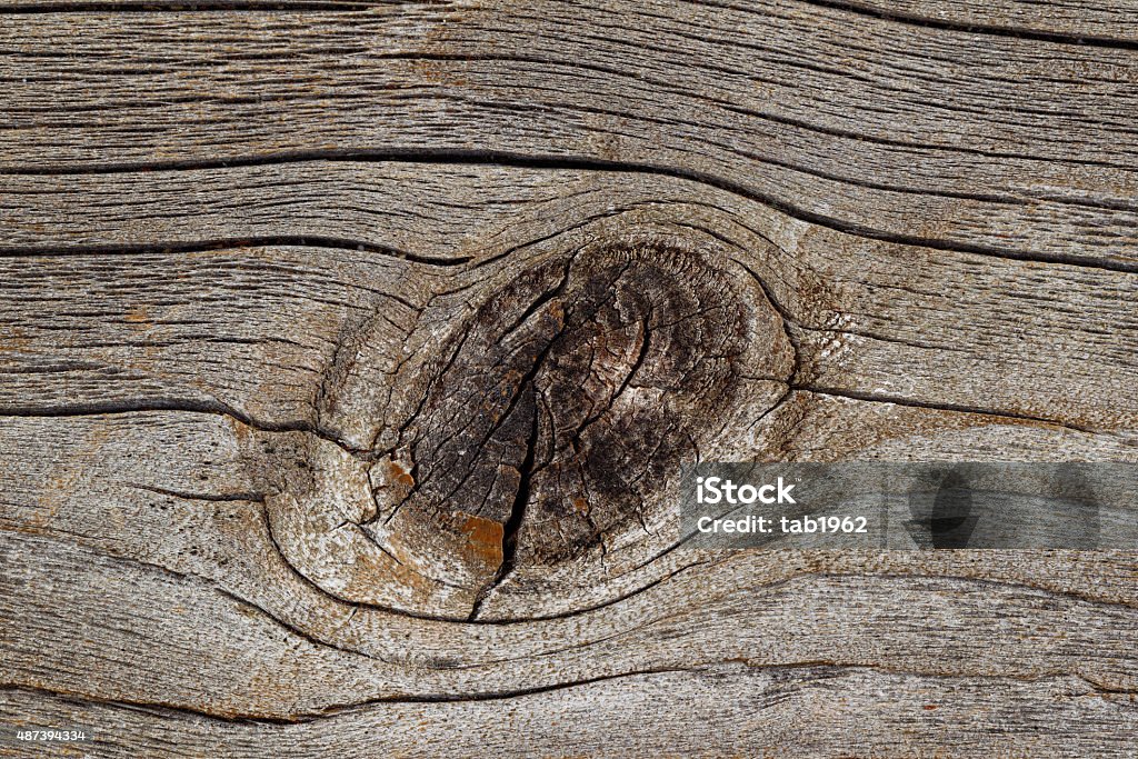 Old Wood Close up of weathered wood with knot in center 2015 Stock Photo