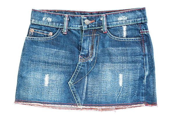 istock jeans skirt isolated on white background 487395336