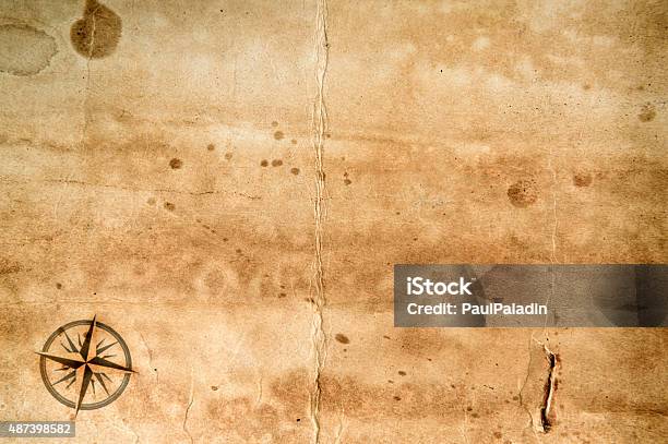 Old Grunge Blank Paper Stock Photo - Download Image Now - Treasure Map, Map, Old