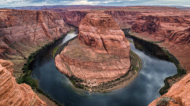 Horseshoe Bend of Colorado River in Page, AZ stock photo