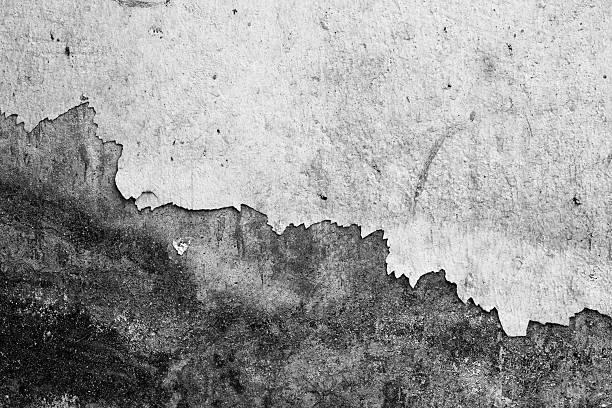 istock Texture background of old wall, black and white. The peeling 487402876