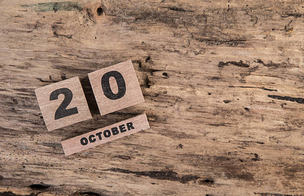 istock wooden calendar for october 487407968