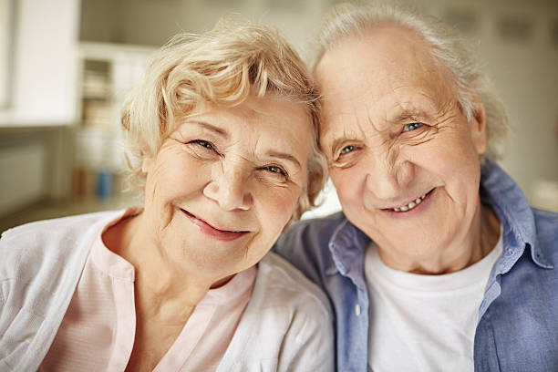 istock Faces of senior couple 487409778