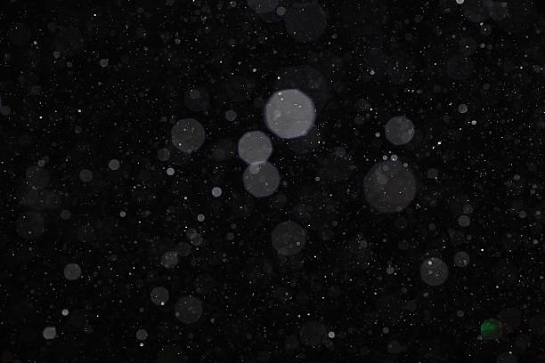 istock Abstract black white snow texture on black background for overlay 487411020