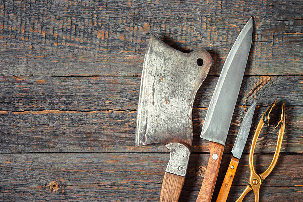 istock Axe for meat and knives 487411256