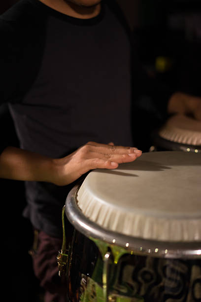 istock Percussionist slap hand on the Conga 487411666