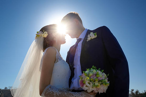 istock Young bride and groom on the wedding day 487416592