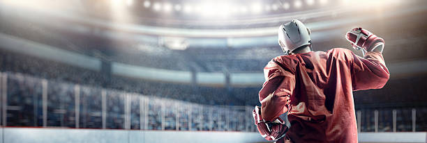 Happy ice hockey player