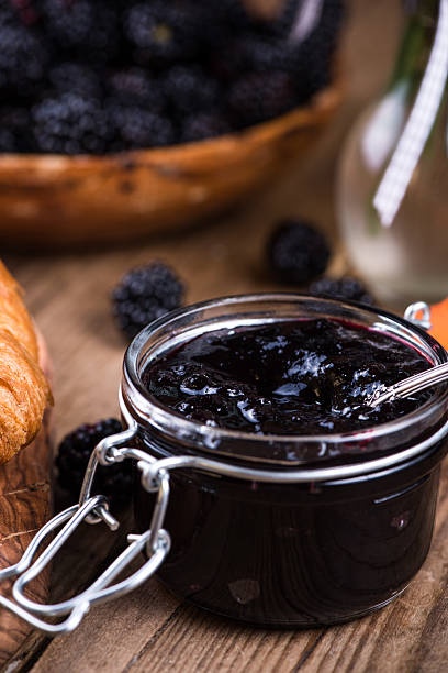 istock Homemade blackberry jam for breakfast 487418226