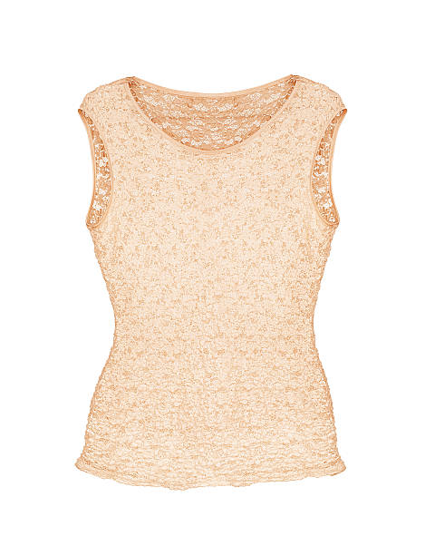 istock empty beige lace top isolated on white background 487419522