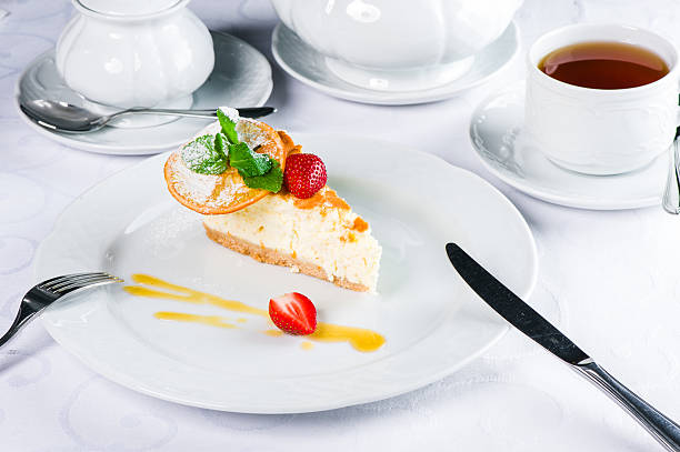 Orange cheesecake stock photo