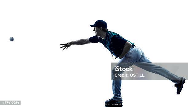 Man Baseball Player Silhouette Isolated Stock Photo - Download Image Now - Baseball Pitcher, Baseball - Ball, Baseball - Sport
