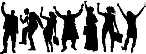 istock Vector silhouettes of business people. 487420595