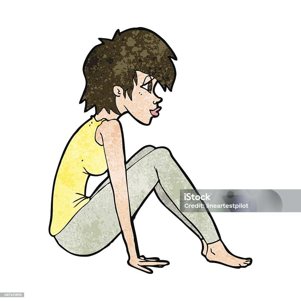 Sitzt Comic Frau Sitzt Stock Vektor Art und mehr Bilder von ClipArt - ClipArt ...