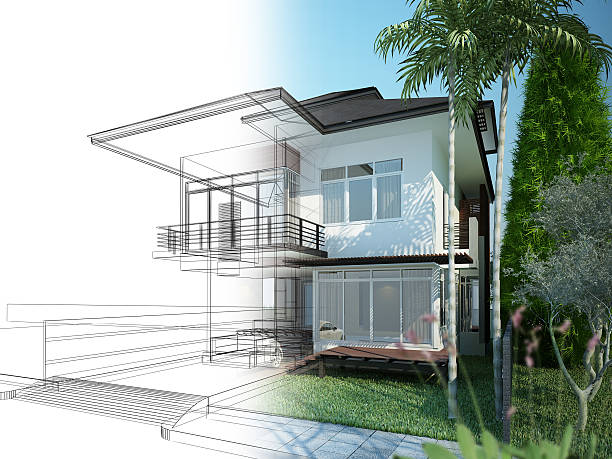 istock sketch design of city ,3dwire frame render 487422713