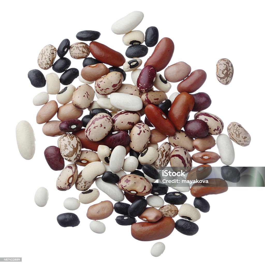 Assorted dried beans Assorted dried beans isolated on white background Bean Stock Photo