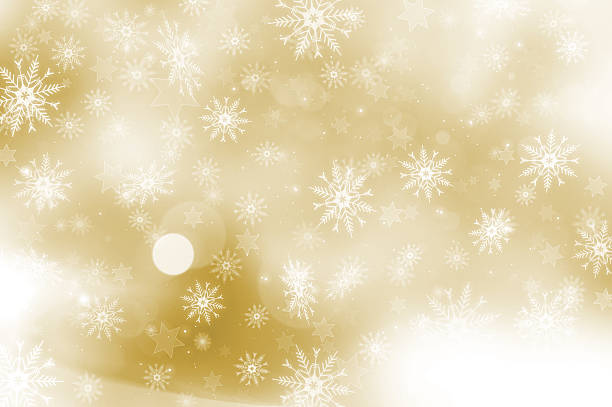 istock Gold Christmas background of snowflakes and stars 487423940