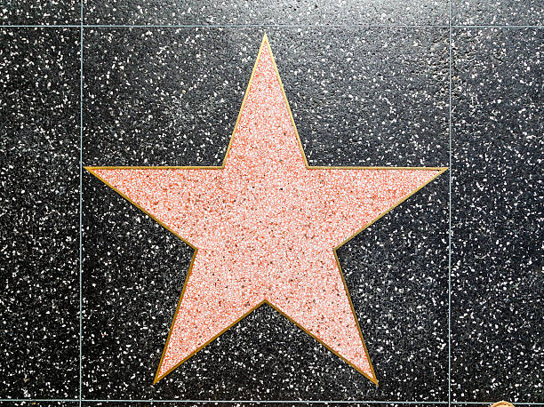 empty  star on Hollywood Walk of Fame stock photo