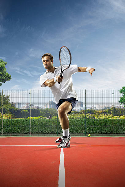 istock Young man is playing tennis 487426176