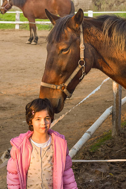 istock Love between a girl and a horse. 487427230